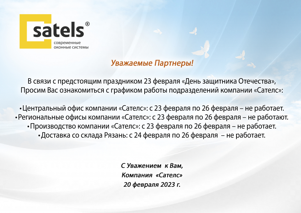Сателс График работы февраль